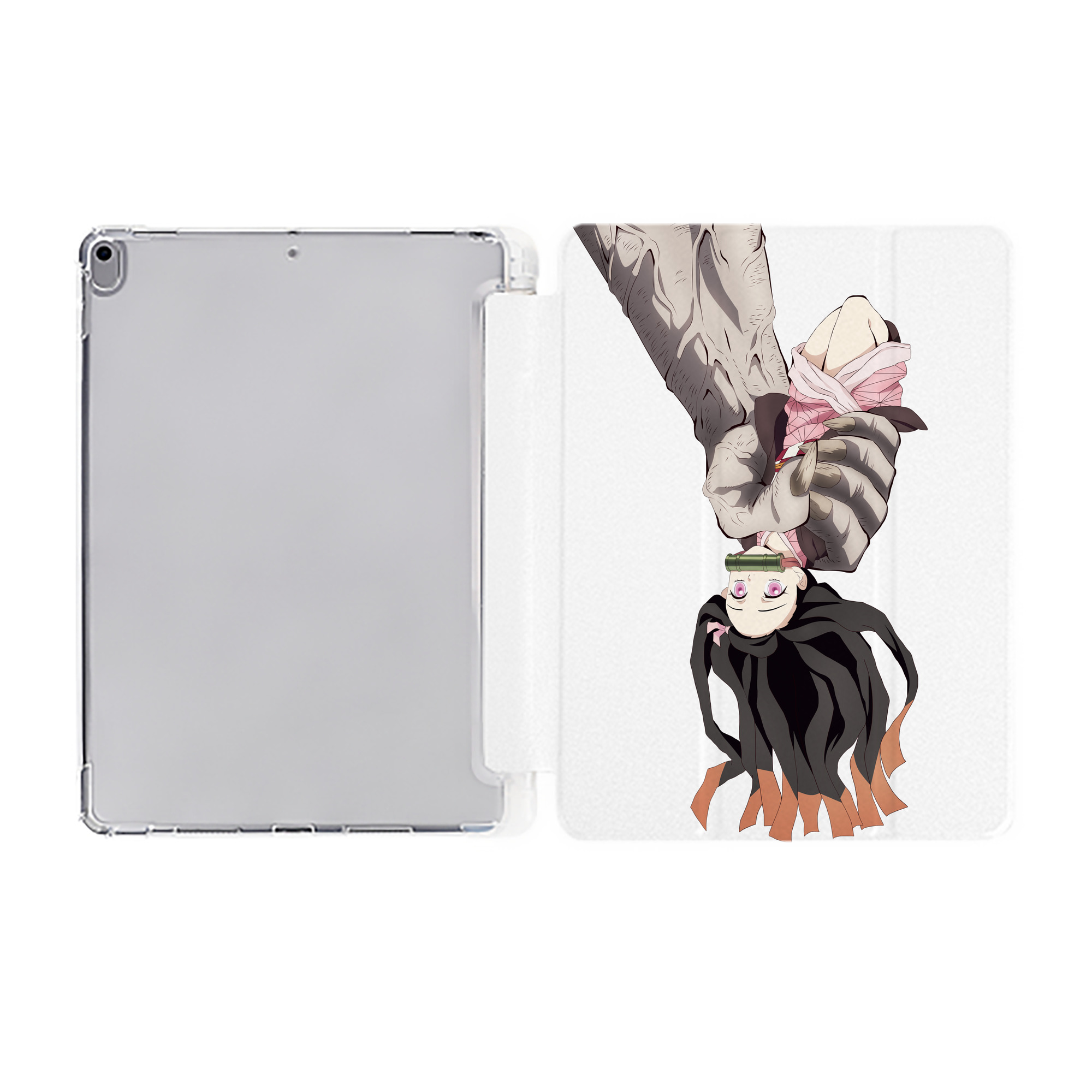 （画像用） 鬼滅の刃（きめつのやいば）竈門 禰󠄀豆子／かまど ねずこ Kamado Nezuko IPad ケース ペン収納付き 三つ折りスタンド PUレザー×シリコン 対応機種9.5/10.5/10.9インチ